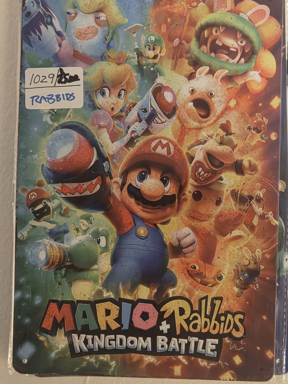 Nintendo Mario + Rabbids Kingdom Battle - Blue, Orange & Green Cover Sign